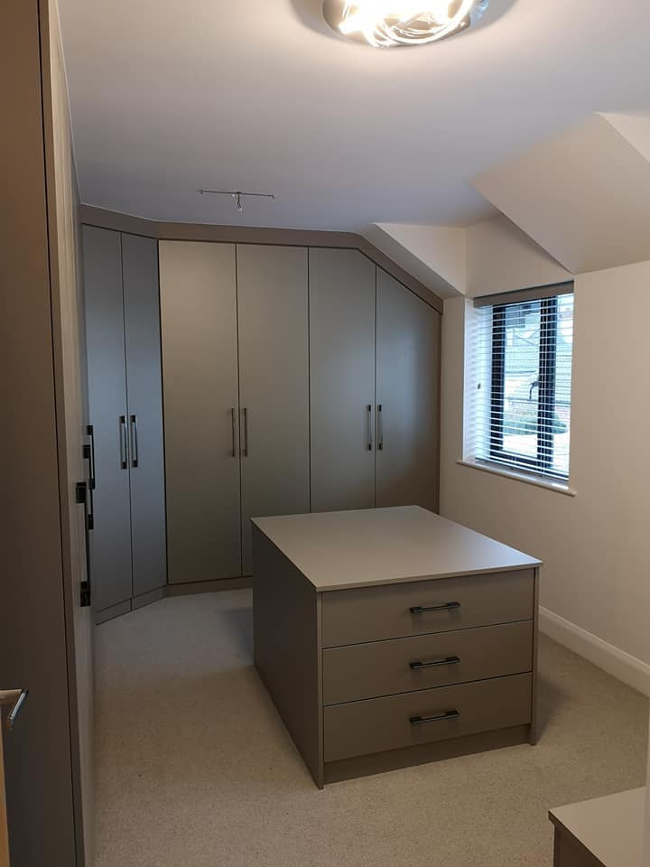 Taupe Loft Walk-in Wardrobe with Island